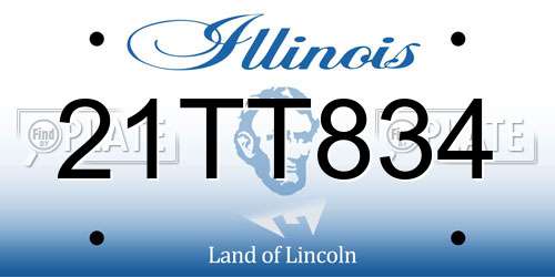 21TT834 Illinois License Plate