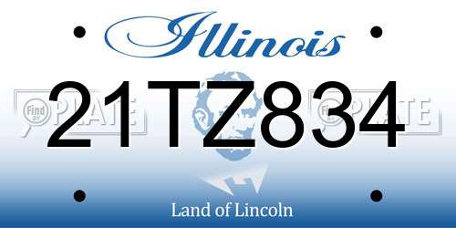 21TZ834 Illinois License Plate