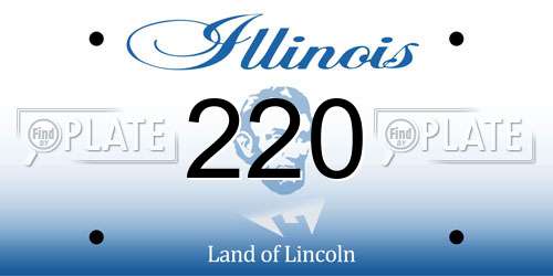 220 Illinois License Plate