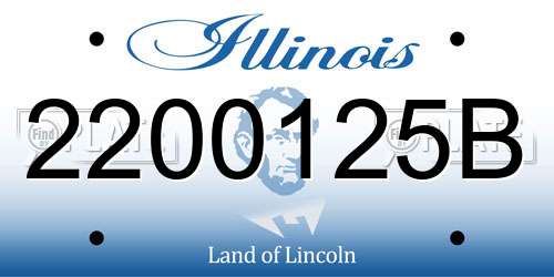 2200125B Illinois License Plate