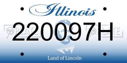 220097H Illinois License Plate