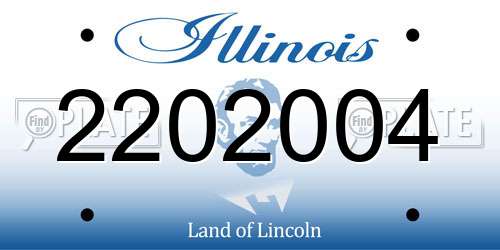 2202004 Illinois License Plate