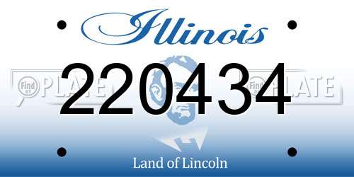 220434 Illinois License Plate