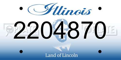 2204870 Illinois License Plate