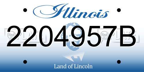 2204957B Illinois License Plate