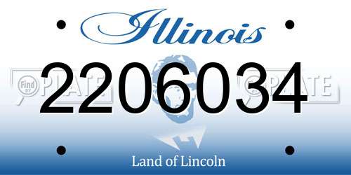 2206034 Illinois License Plate
