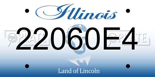 22060E4 Illinois License Plate