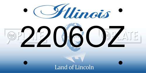 2206OZ Illinois License Plate
