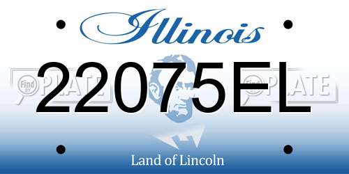 22075EL Illinois License Plate