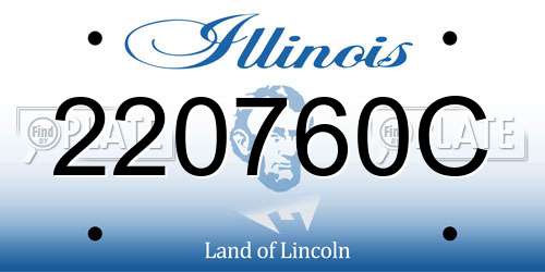 220760C Illinois License Plate