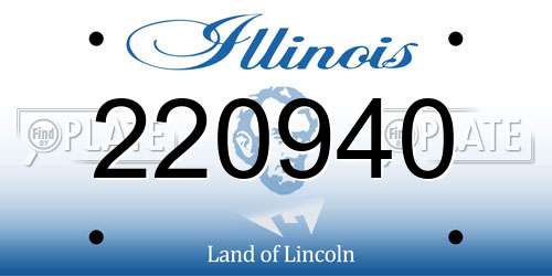 220940 Illinois License Plate