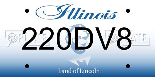 220DV8 Illinois License Plate