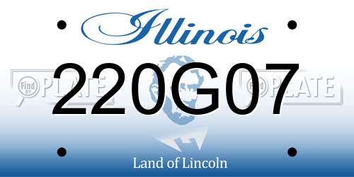 220G07 Illinois License Plate