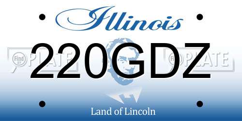 220GDZ Illinois License Plate