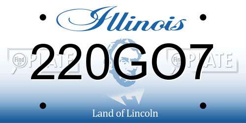 220GO7 Illinois License Plate