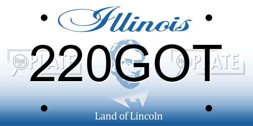 220GOT Illinois License Plate