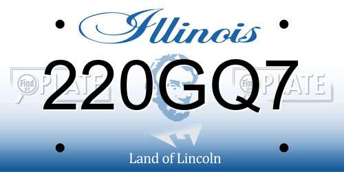 220GQ7 Illinois License Plate