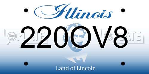220OV8 Illinois License Plate