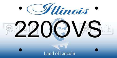 220OVS Illinois License Plate