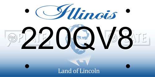 220QV8 Illinois License Plate
