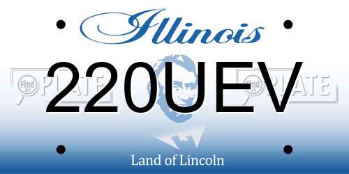 220UEV Illinois License Plate