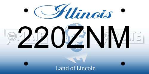 220ZNM Illinois License Plate