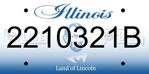 2210321B Illinois License Plate