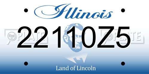 22110Z5 Illinois License Plate