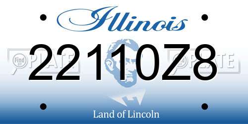 22110Z8 Illinois License Plate