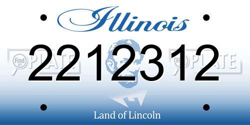 2212312 Illinois License Plate