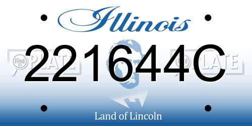 221644C Illinois License Plate