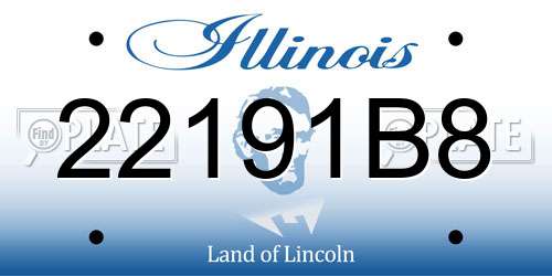 22191B8 Illinois License Plate