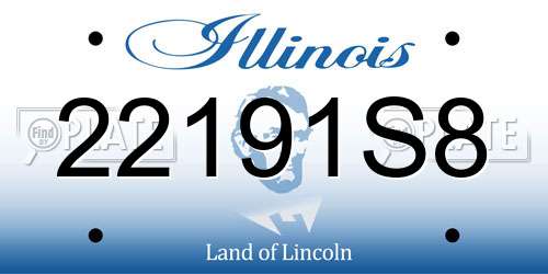 22191S8 Illinois License Plate