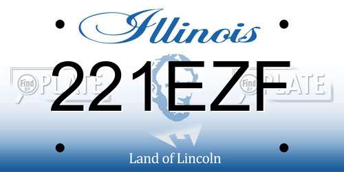 221EZF Illinois License Plate