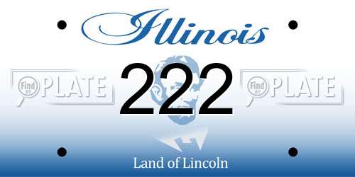 222 Illinois License Plate