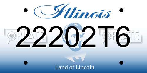 22202T6 Illinois License Plate