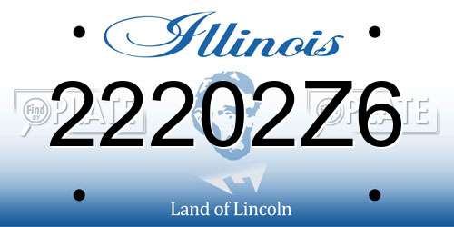 22202Z6 Illinois License Plate