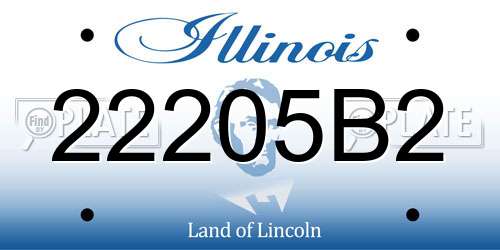 22205B2 Illinois License Plate