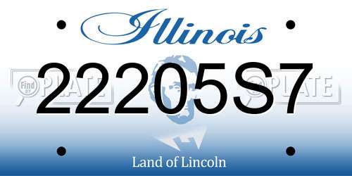 22205S7 Illinois License Plate