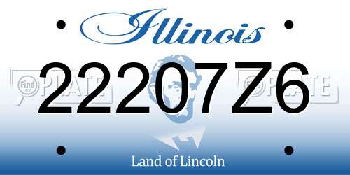 22207Z6 Illinois License Plate