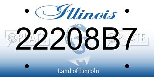 22208B7 Illinois License Plate