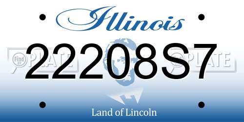 22208S7 Illinois License Plate