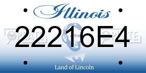22216E4 Illinois License Plate