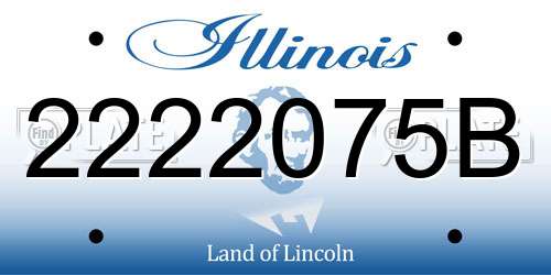 2222075B Illinois License Plate