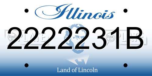 2222231B Illinois License Plate