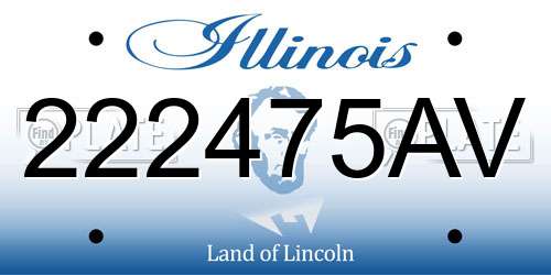 222475AV Illinois License Plate