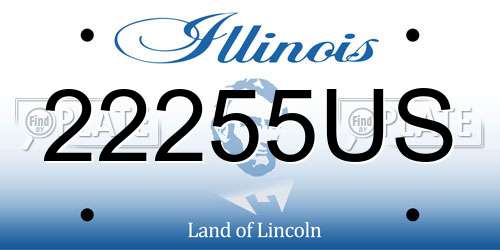 22255US Illinois License Plate