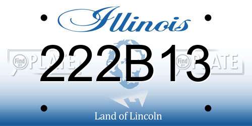 222B13 Illinois License Plate