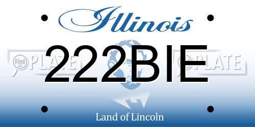 222BIE Illinois License Plate
