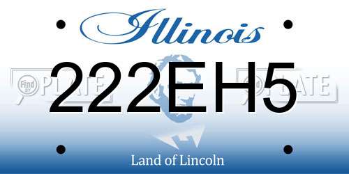 222EH5 Illinois License Plate